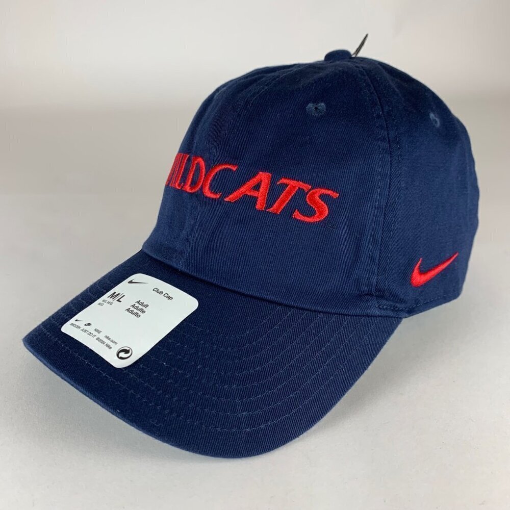 Arizona Wildcats NCAA Navy Blue Nike Club Cap Relaxed Fit Strapback Hat M/L New
